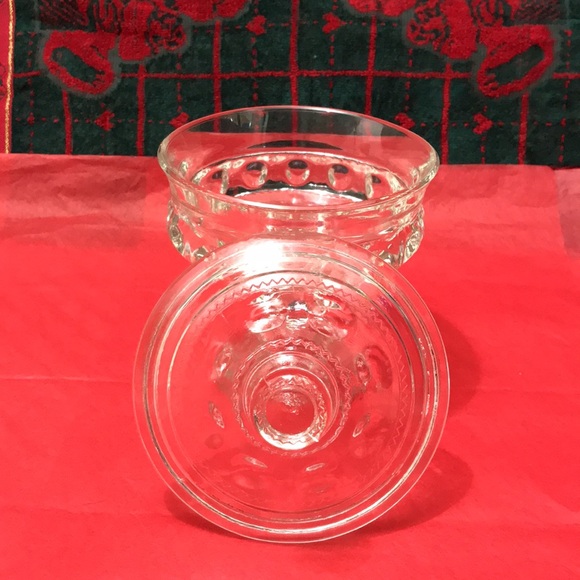 Glass Candy dish. Two candle holders with special made candles. NWOT - Picture 5 of 6